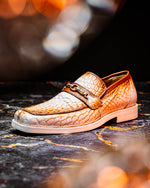 Mauri 4894/7 Debonair Alligator & Nappa Loafers White / Dirty Cognac