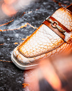 Mauri 4894/7 Debonair Alligator & Nappa Loafers White / Dirty Cognac