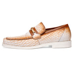 Mauri 4894/7 Debonair Alligator & Nappa Loafers White / Dirty Cognac