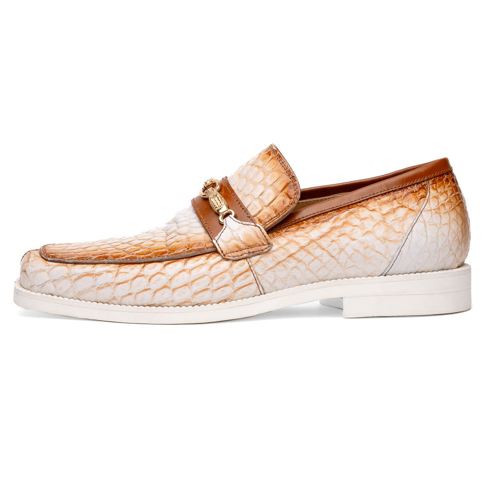 Mauri 4894/7 Debonair Alligator & Nappa Loafers White / Dirty Cognac