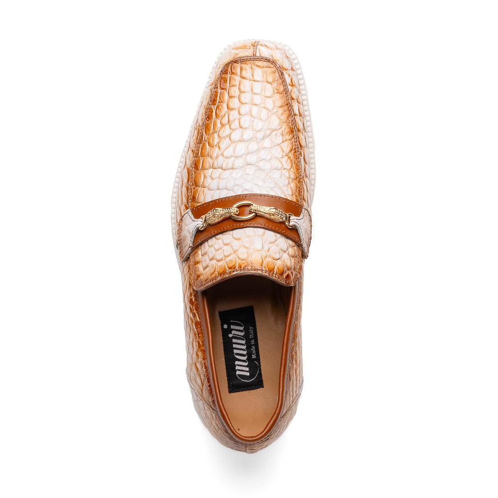 Mauri 4894/7 Debonair Alligator & Nappa Loafers White / Dirty Cognac