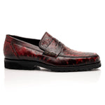Mauri 4894/7 Ostrich Penny Loafers Black Cherry (Special Order)