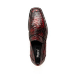 Mauri 4894/7 Ostrich Penny Loafers Black Cherry (Special Order)