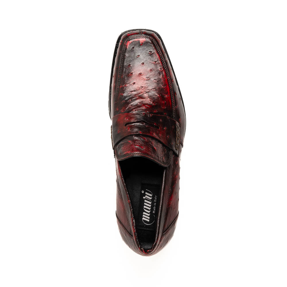 Mauri 4894/7 Ostrich Penny Loafers Black Cherry (Special Order)