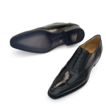 Mezlan Messena Eel & Calfskin Oxfords Black