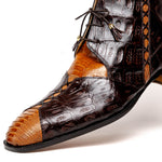 Mauri Harlem 4926 Ostrich Leg & Baby Croc Boots Corn / Sp Rust (Special Order)