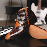 Mauri Harlem 4926 Ostrich Leg & Baby Croc Boots Corn / Sp Rust (Special Order)