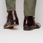 Mauri Harlem 4926 Ostrich Leg & Baby Croc Boots Corn / Sp Rust (Special Order)
