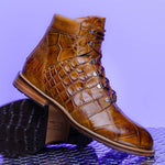Mauri 4929 Pathfinder Alligator Ostrich Leg Boots Mustard (Special Order)