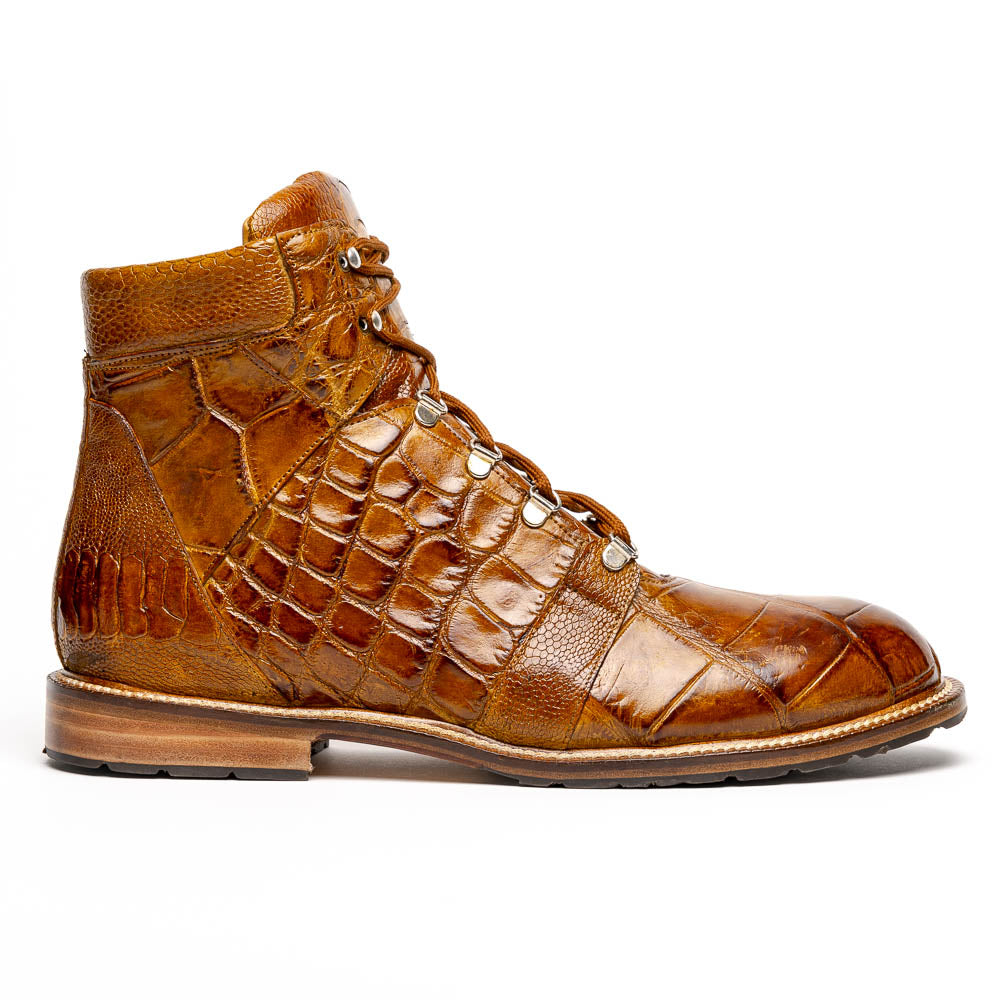 Mauri 4929 Pathfinder Alligator Ostrich Leg Boots Mustard
