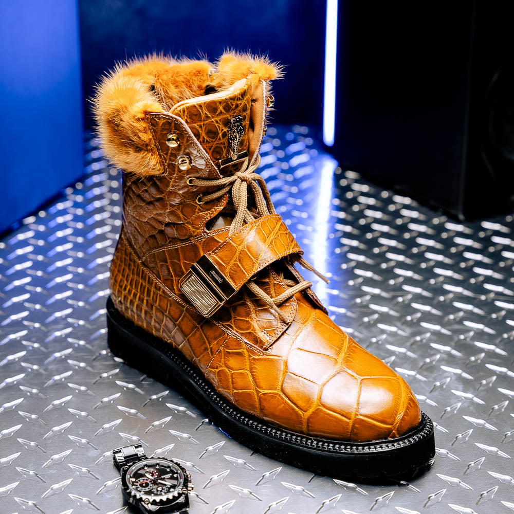Mauri 3240 Smoke Alligator/ Mink/ Nappa Boots Toffee