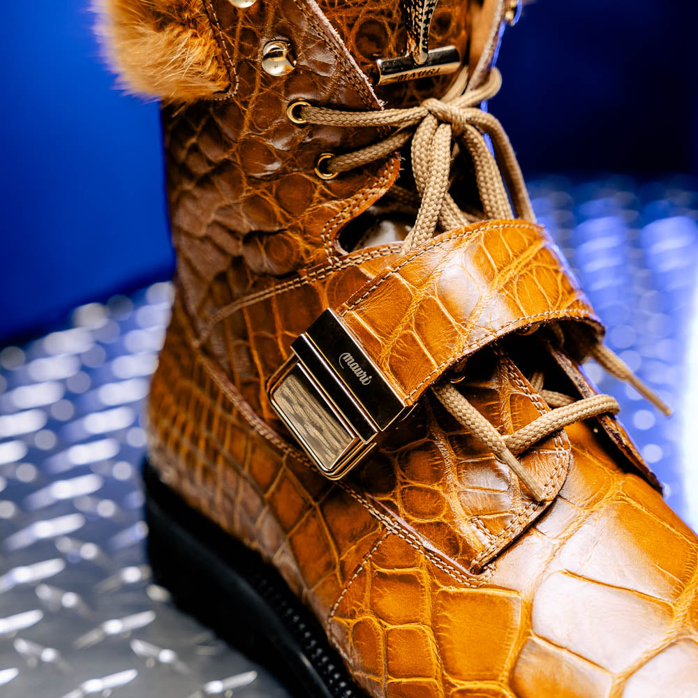 Mauri 3240 Smoke Alligator/ Mink/ Nappa Boots Toffee (Special Order)