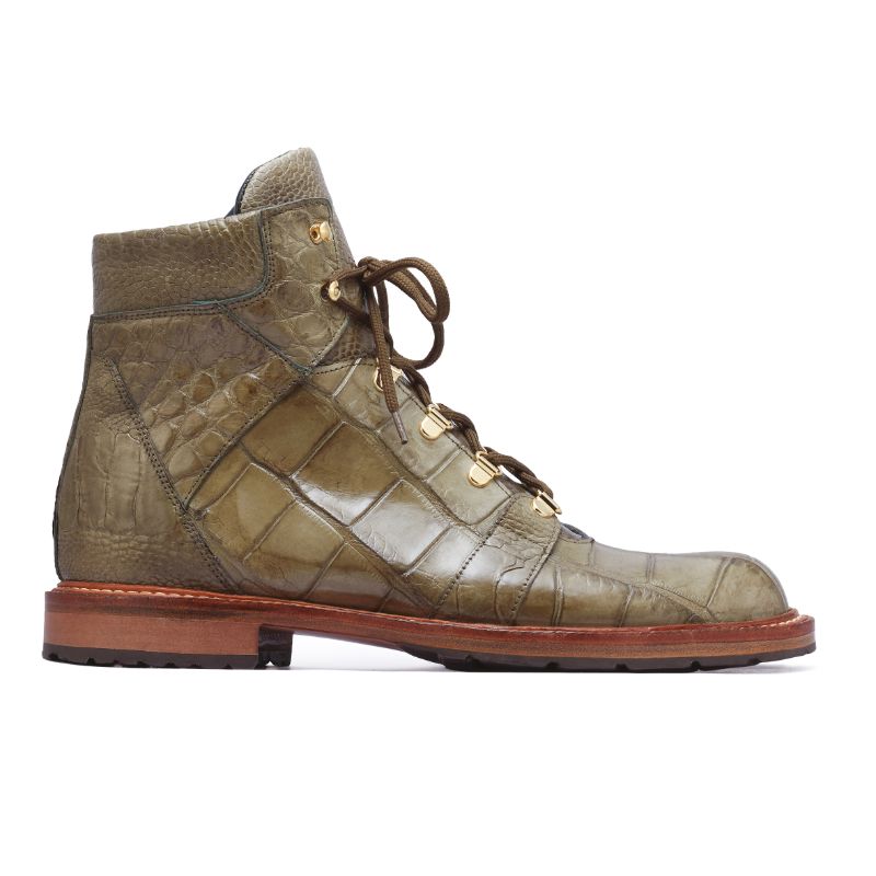 Mauri 4963 Pathfinder Alligator & Ostrich Boots Money Green (Special Order)