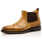 Mauri 4964/1 Alligator Chelsea Boots Hand Painted Mustard & Sport Rust