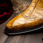 Mauri 4964/1 Alligator Chelsea Boots Hand Painted Mustard & Sport Rust (Special Order)