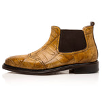Mauri 4964/1 Alligator Chelsea Boots Hand Painted Mustard & Sport Rust (Special Order)