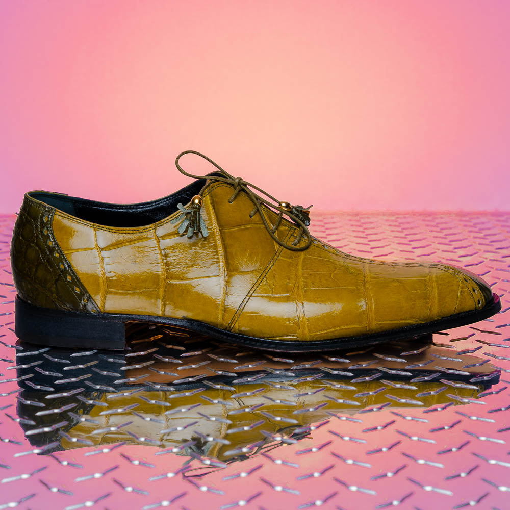 Mauri 4975 Body Alligator Shoes Money Green / Khaki (Special Order)
