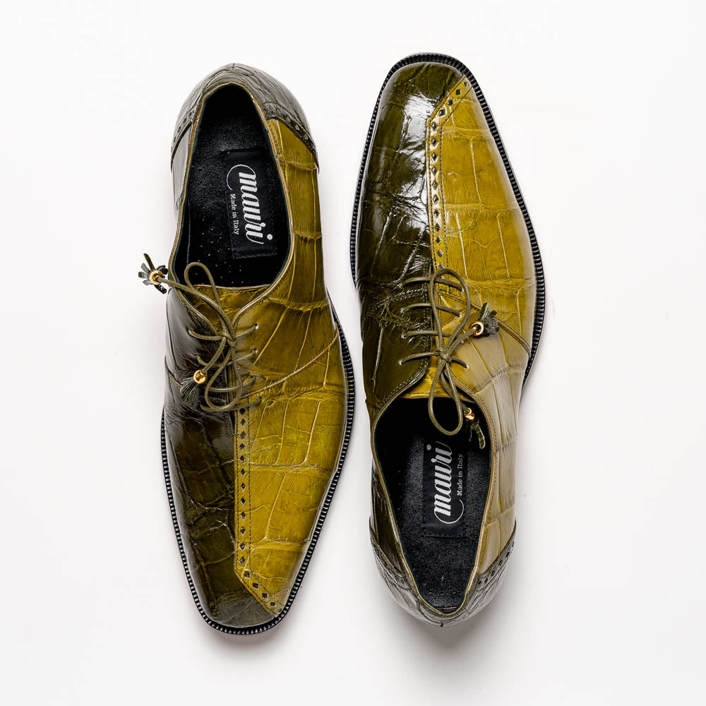Mauri 4975 Body Alligator Shoes Money Green / Khaki (Special Order)