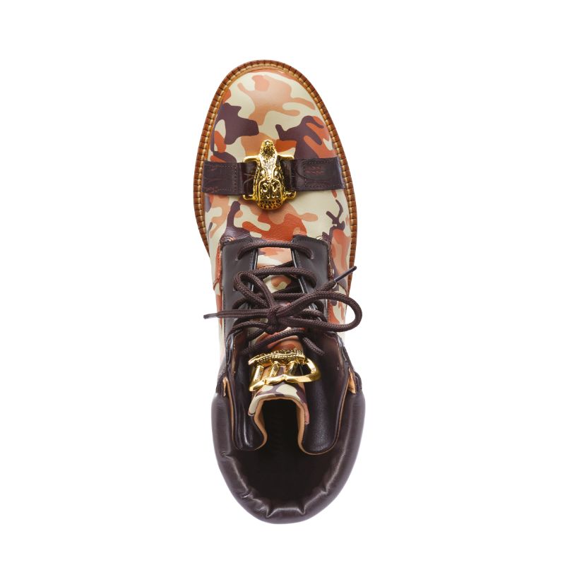 Mauri 4980 Rambo Calf & Crocodile Boots Camo