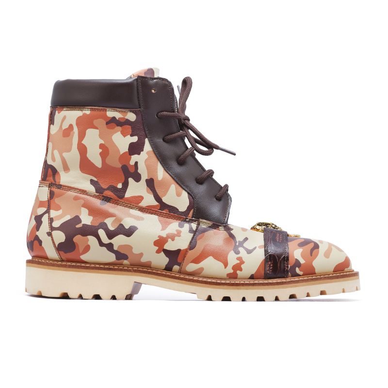 Mauri 4980 Rambo Calf & Crocodile Boots Camo