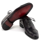 Paul Parkman Woven Cap Toe Oxford Black