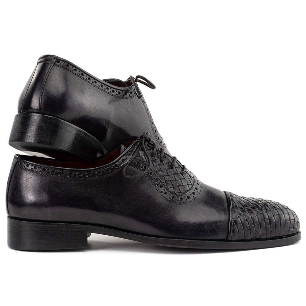 Paul Parkman Woven Cap Toe Oxford Black