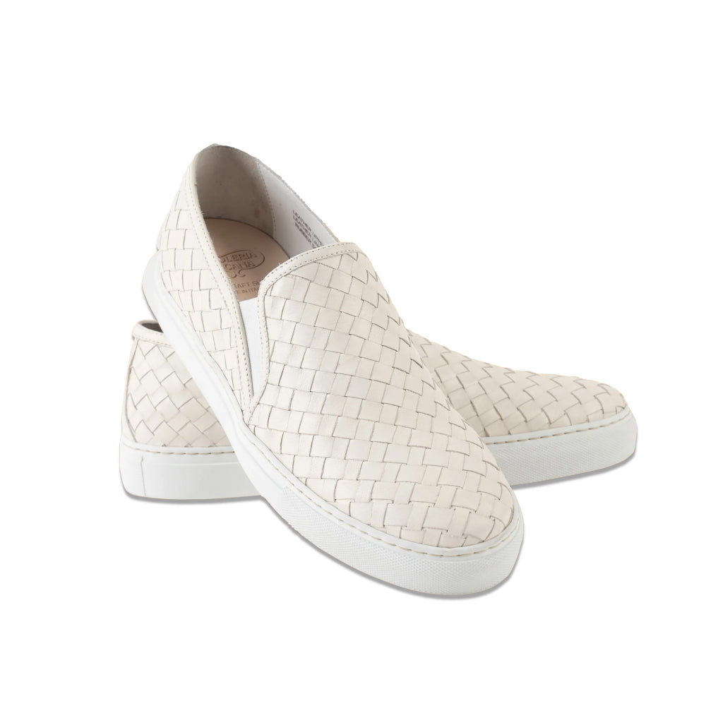Calzoleria Toscana Kent Woven Slip-On Sneaker Off-White