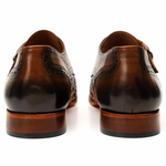 Vinci Leather The Rolls Woven Single Monk Strap Dress Shoe Tan