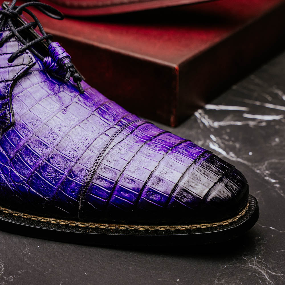 n*o様 Louis Garneau 270mm MIDNIGHT PURPLE Mezlan Giovane Fuscus Crocodile Cap Toe Derby Purple (Exclusive