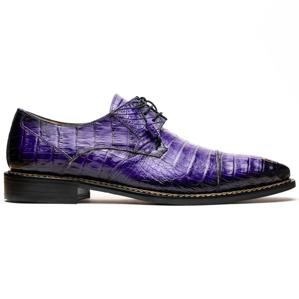 Mezlan Giovane Fuscus Crocodile Cap Toe Derby Purple (Exclusive) (50032-F)