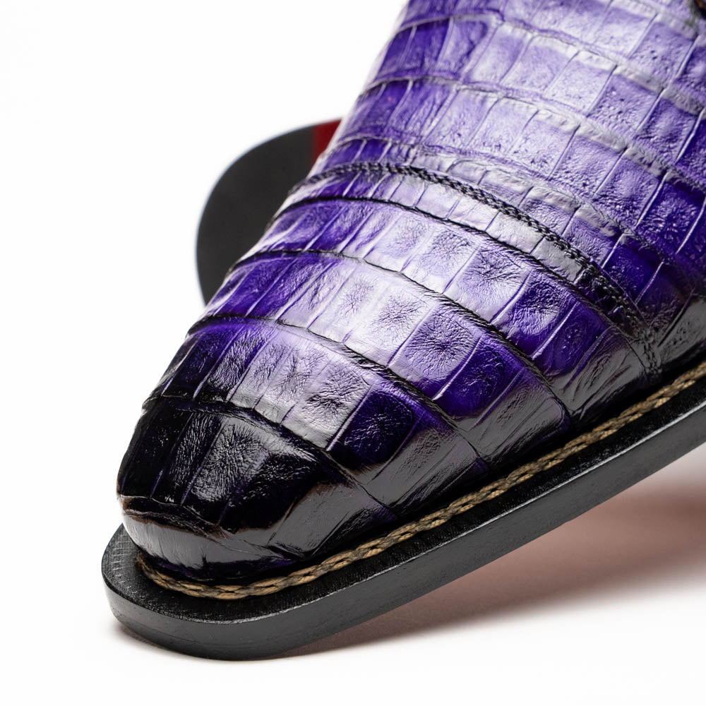 Mezlan Giovane Fuscus Crocodile Cap Toe Derby Purple (Exclusive