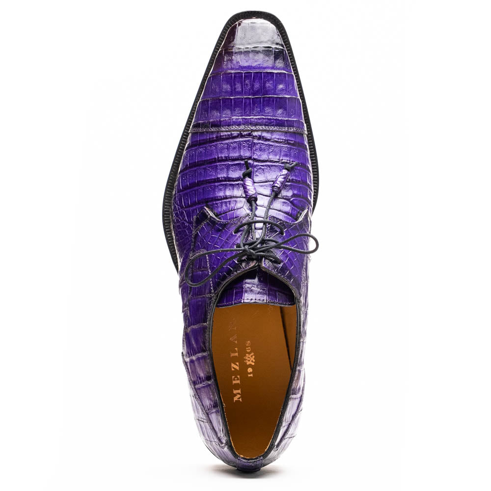 Mezlan Giovane Fuscus Crocodile Cap Toe Derby Purple (Exclusive
