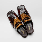 Maseratti Arabia 5005 Embossed Crocodile / Caiman / Ostrich Sandals 