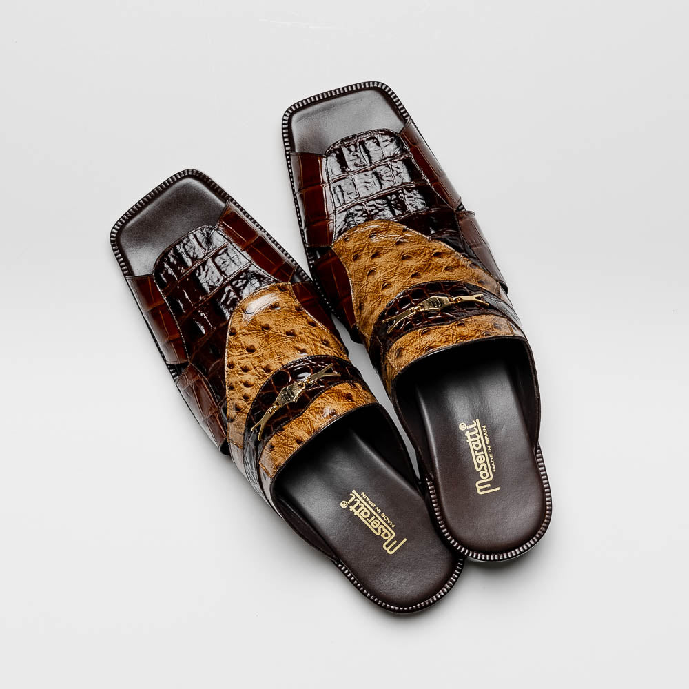 Maseratti Arabia 5005 Embossed Crocodile / Caiman / Ostrich Sandals 