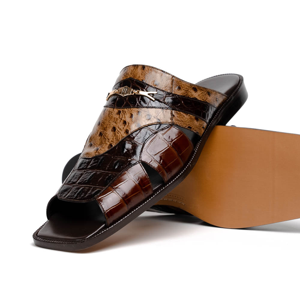 Maseratti Arabia 5005 Embossed Crocodile / Caiman / Ostrich Sandals 