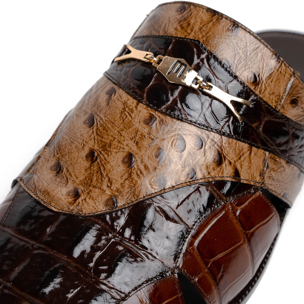 Maseratti Arabia 5005 Embossed Crocodile / Caiman / Ostrich Sandals 