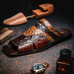 Maseratti Arabia 5005 Embossed Crocodile / Caiman / Ostrich Sandals 