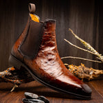 Mezlan Ostrich Chelsea Boot Brown (Exclusive) (50108-S)