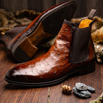 Mezlan Ostrich Chelsea Boot Brown (Exclusive) (50108-S)