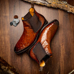 Mezlan Ostrich Chelsea Boot Brown (Exclusive) (50108-S)