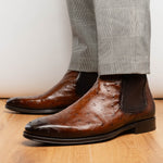 Mezlan Ostrich Chelsea Boot Brown (Exclusive) (50108-S)