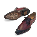 Mezlan Crocodile Plain Toe Derby Burgundy (50110-C)