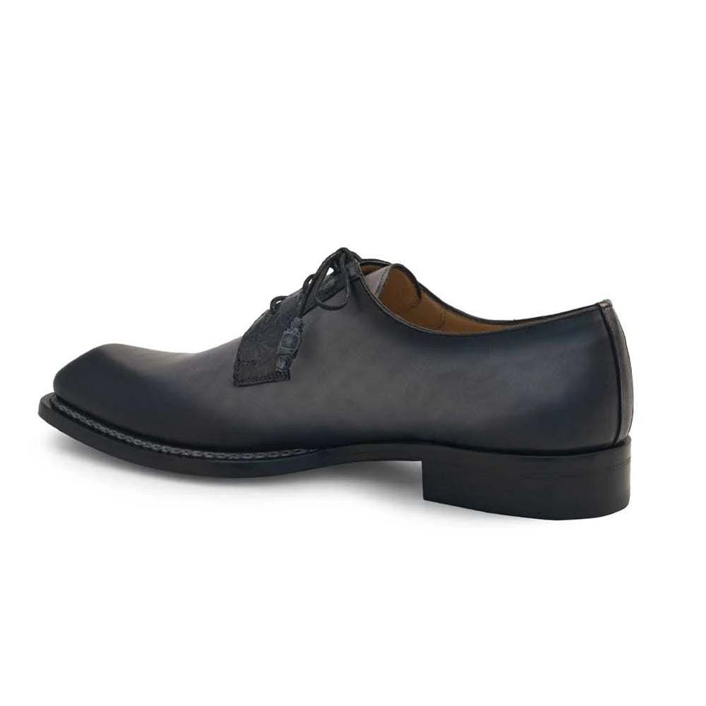 Mezlan Crocodile Plain Toe Derby Grey (50110-C)
