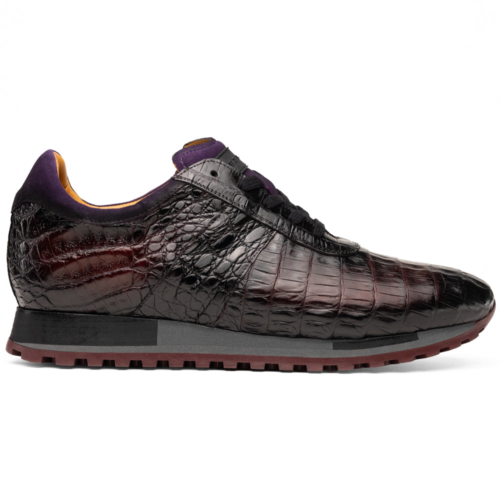 Mezlan Barrow Crocodile Sneaker Dark Burgundy (50187-F) (Exclusive)