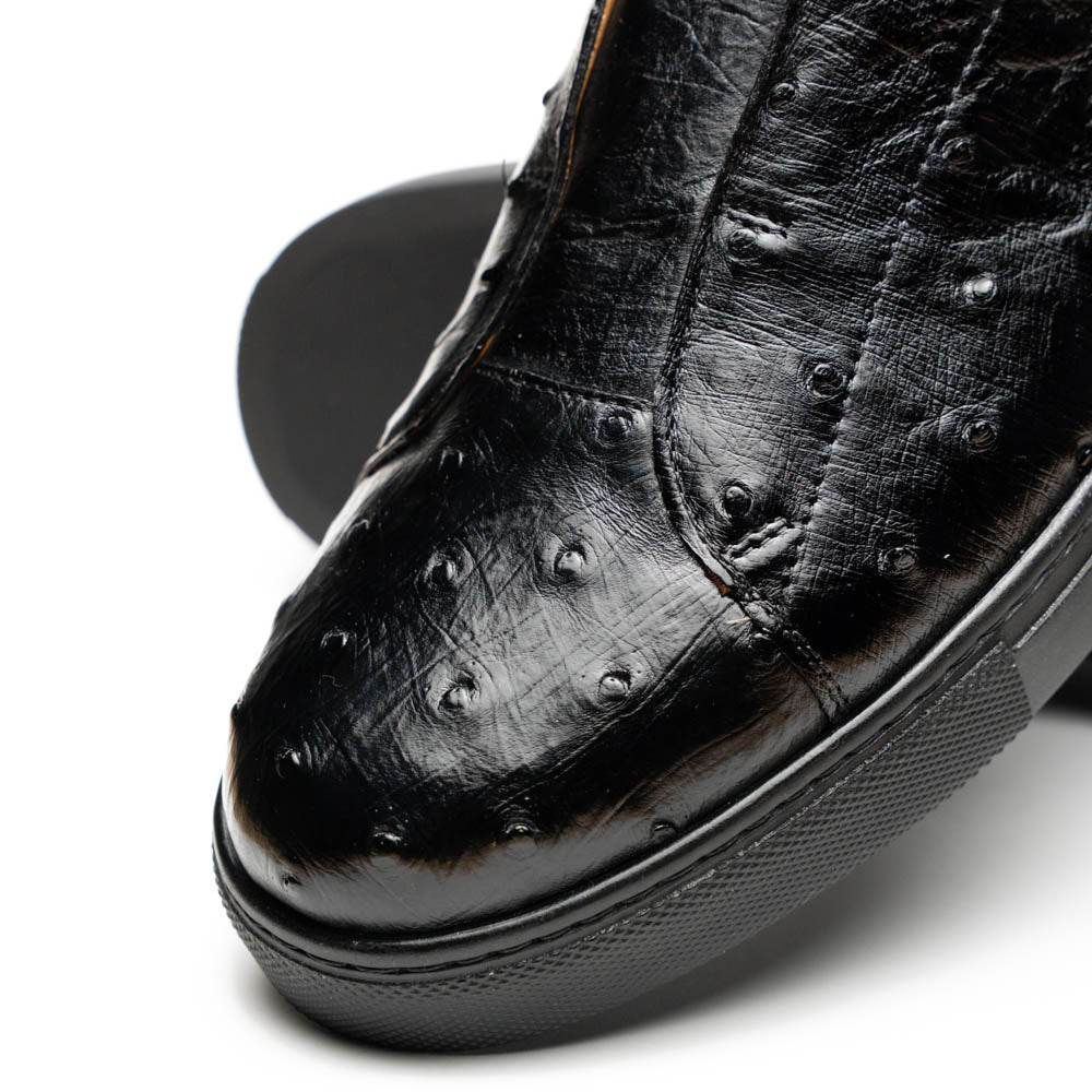 Mezlan Ostrich Slip-On Sneaker Black (50214-S) (Exclusive)