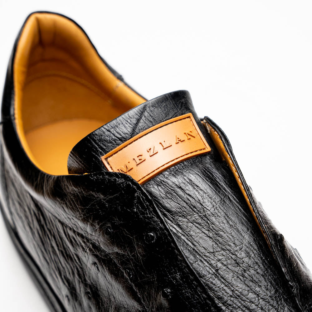 Mezlan Ostrich Slip-On Sneaker Black (50214-S) (Exclusive)