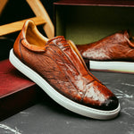 Mezlan Ostrich Slip-On Sneaker Brandy (50214-S) (Exclusive)