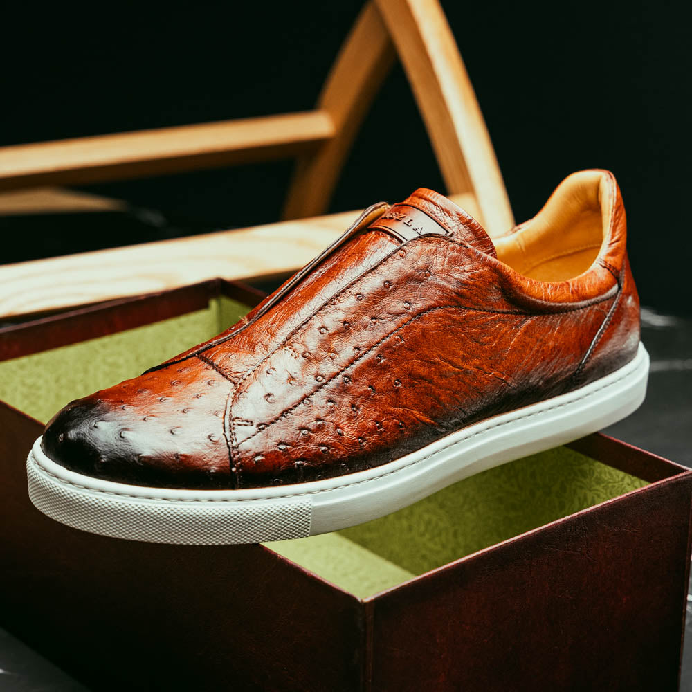 Mezlan Ostrich Slip-On Sneaker Brandy (50214-S) (Exclusive)