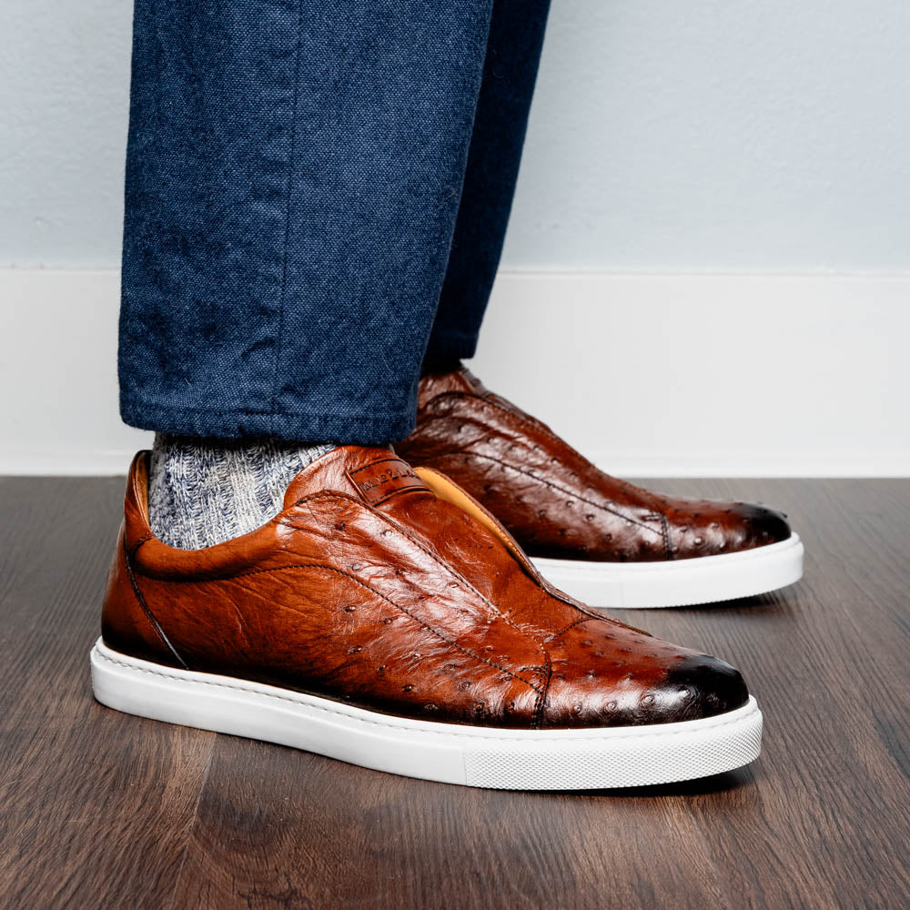 Mezlan Ostrich Slip-On Sneaker Brandy (50214-S) (Exclusive)
