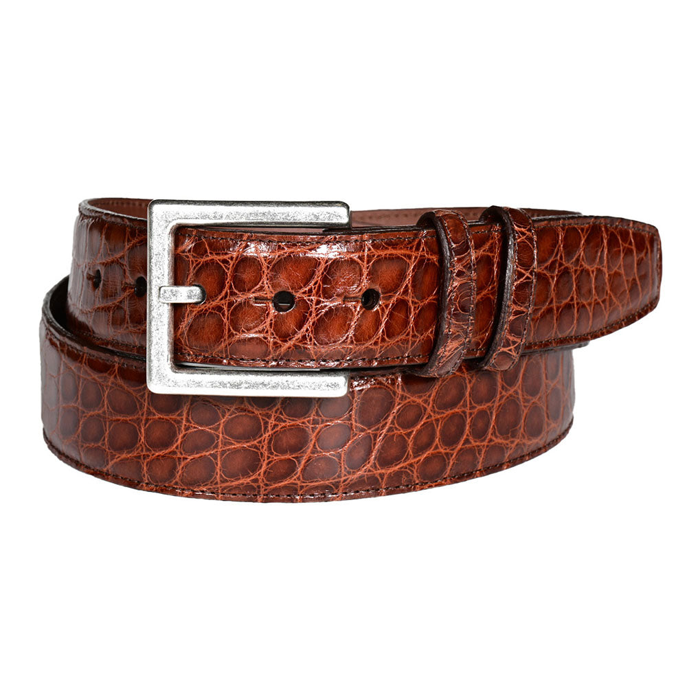 Torino Leather American Alligator Wide Width Belt British Tan